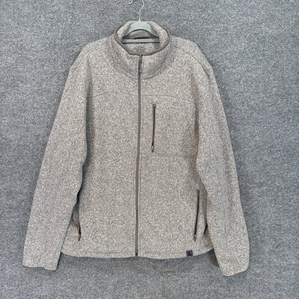 L.L Bean Sweater Fleece Jacket Mens XL Gray Full Zip Slightly Fitted Outdoor